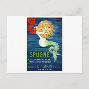 1920 Italiaanse Zeemeermin met Sponge Adverteren P Briefkaart
