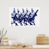 1920 Jazz Clowns, blauw Poster (Keuken)
