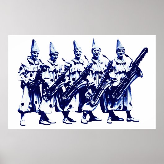 1920 Jazz Clowns, blauw Poster (Voorkant)