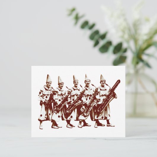 1920 Jazz Clowns, bruin Briefkaart (Staand voorkant)