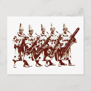 1920 Jazz Clowns, bruin Briefkaart