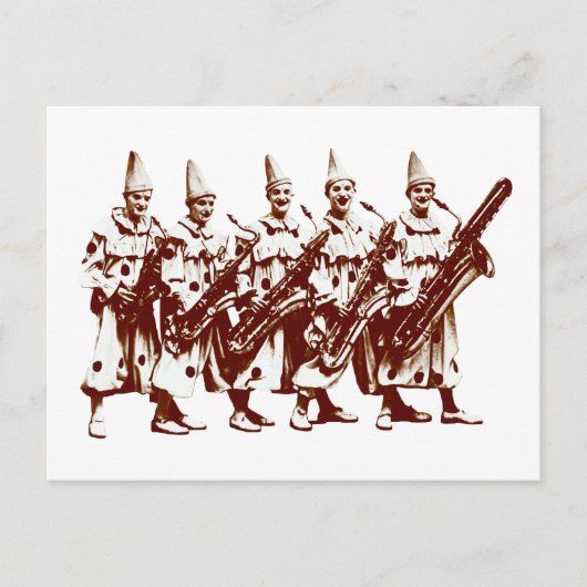 1920 Jazz Clowns, bruin Briefkaart (Voorkant)