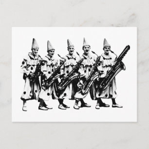 1920 Jazz Clowns, zwart Briefkaart
