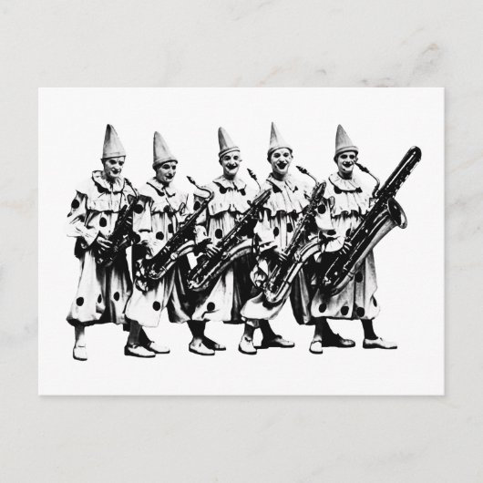 1920 Jazz Clowns, zwart Briefkaart (Voorkant)