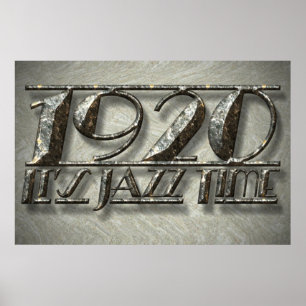 1920 Jazz Time Dance Style Music Vintage Billboard Poster