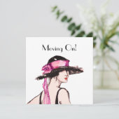 1920-kaart met Flapper Girl New Home-adres Kaart (Staand voorkant)