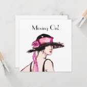 1920-kaart met Flapper Girl New Home-adres Kaart (Voorkant / Achterkant in situ)