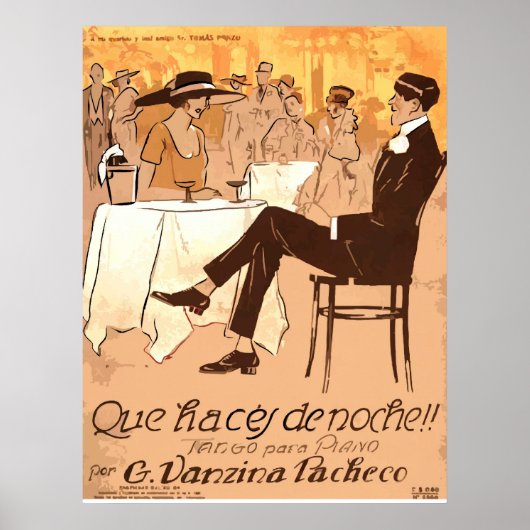 1920  karikatuur Argentinië — Specificaties muziek Poster (Voorkant)