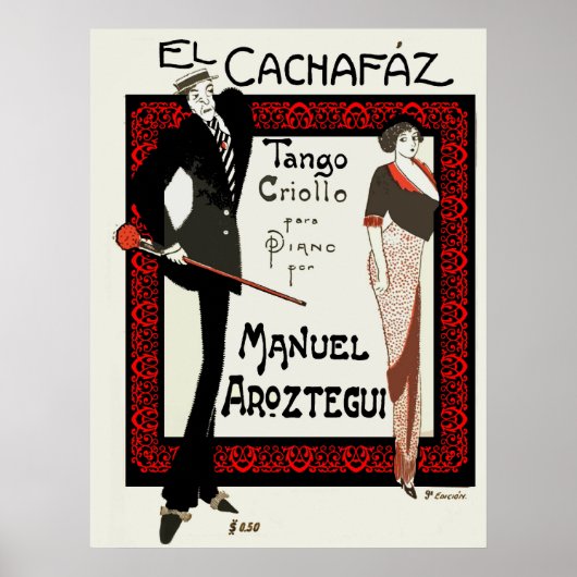1920  karikatuur Argentinië — Specificaties muziek Poster (Voorkant)