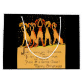 1920 Kerstmis zingende honden Print Groot Cadeauzakje (Achterkant)