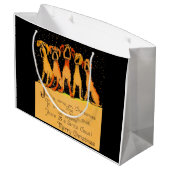 1920 Kerstmis zingende honden Print Groot Cadeauzakje (Achterkant Gekanteld)