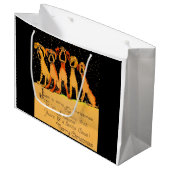 1920 Kerstmis zingende honden Print Groot Cadeauzakje (Voorkant Gekanteld)