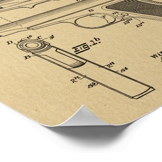 1920 - Kunsttekenafdrukken voor automatische Pisto Poster (Hoek)