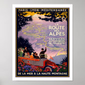 1920 La Route des Alpes Reisposter Poster (Voorkant)