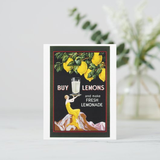 1920  limonade Poster teruggezet Briefkaart (Staand voorkant)