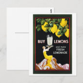 1920  limonade Poster teruggezet Briefkaart (Voorkant / Achterkant)