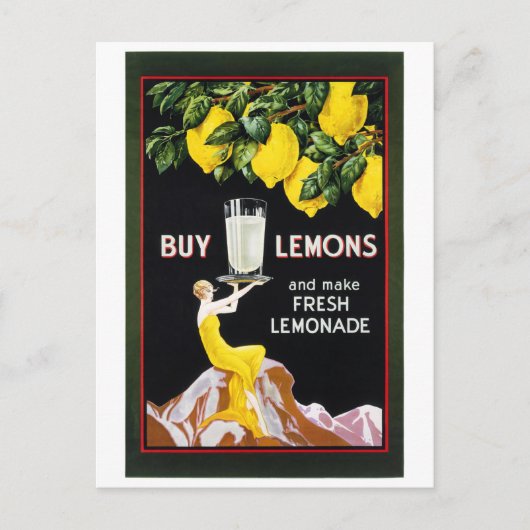 1920  limonade Poster teruggezet Briefkaart (Voorkant)
