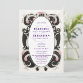 1920 Luxe Art Deco Gatsby Mode Monogram Bruiloft Kaart (Staand voorkant)