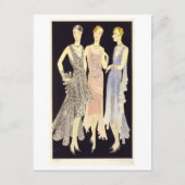 1920  Mode Schets van avondjurken Briefkaart (Voorkant)