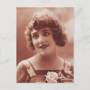 1920 Mooie vrouw gezicht Portret  Briefkaart