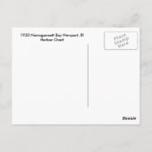 1920 Narragansett Bay Newport, RI Harbor Chart Briefkaart (Achterkant)
