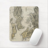 1920 Narragansett Bay Newport, RI Harbor Chart Muismat (Met muis)