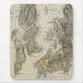 1920 Narragansett Bay Newport, RI Harbor Chart Muismat (Voorkant)