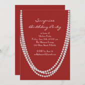 1920 Pearl Surprise Verjaardagsfeest Uitgenodigd r Kaart (Voorkant / Achterkant)