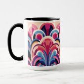 1920 Retro Art Deco Roze, Paarse, Blauw Modern Mok (Links)