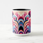 1920 Retro Art Deco Roze, Paarse, Blauw Modern Mok (Midden)