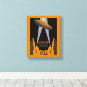 1920 Retro luchtschip reizen Canvas Afdruk (Insitu (Houten vloer))