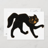 1920 Scary Black Cat Briefkaart (Voorkant / Achterkant)