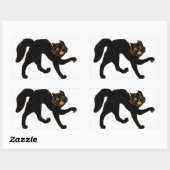 1920 Scary Black Cat Rechthoekige Sticker (Vel)