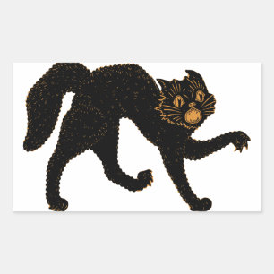 1920 Scary Black Cat Rechthoekige Sticker