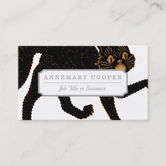 1920 Scary Black Cat Visitekaartje (Voorkant)