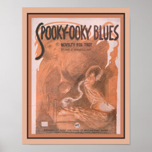1920 Spooky-Ooky Blues Poster voor muziek vel