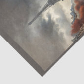 1920 sportieve racewagen met Tour Eiffel in Parijs Tissuepapier (Detail)