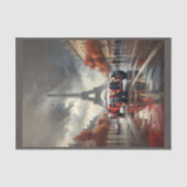 1920 sportieve racewagen met Tour Eiffel in Parijs Tissuepapier (Voorkant)