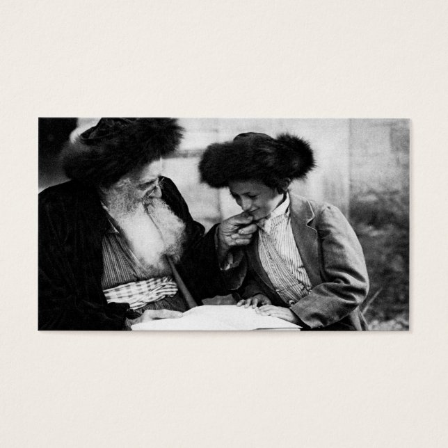 1920 Studeren van de Thora, zwart + wit Visitekaartje (Voorkant)