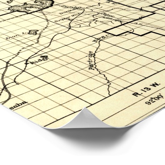 1920 Superior National Forest Map Poster (Hoek)