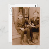 1920, twee jongens, één hond briefkaart (Voorkant / Achterkant)