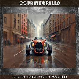 1920 Twee zitplaatsen raceauto in New York Tissuepapier