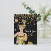 1920 - uitnodiging van flapper girl , gatsby bedan (Staand voorkant)