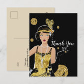 1920 - uitnodiging van flapper girl , gatsby bedan (Voorkant / Achterkant)