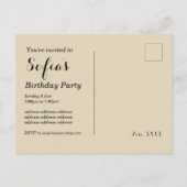 1920 - uitnodiging van het flapper - meisje , gats (Achterkant)