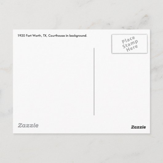 1920 Uitzicht van de binnenstad Fort Worth, TX & C Briefkaart (Achterkant)