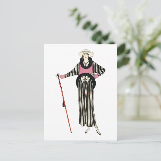 1920 Vrouwen Mode Illustratie Briefkaart (Staand voorkant)