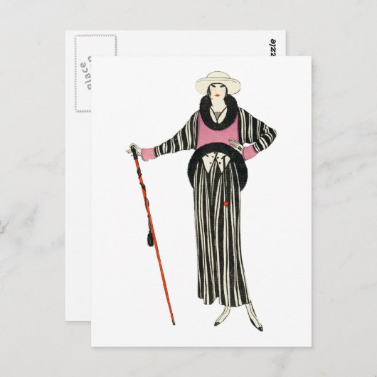1920 Vrouwen Mode Illustratie Briefkaart (Voorkant / Achterkant)