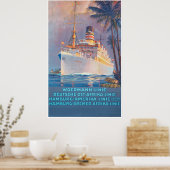  1920 Woermann-Linie Duitsland Reizen Poster (Keuken)