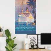  1920 Woermann-Linie Duitsland Reizen Poster (Thuiskantoor)